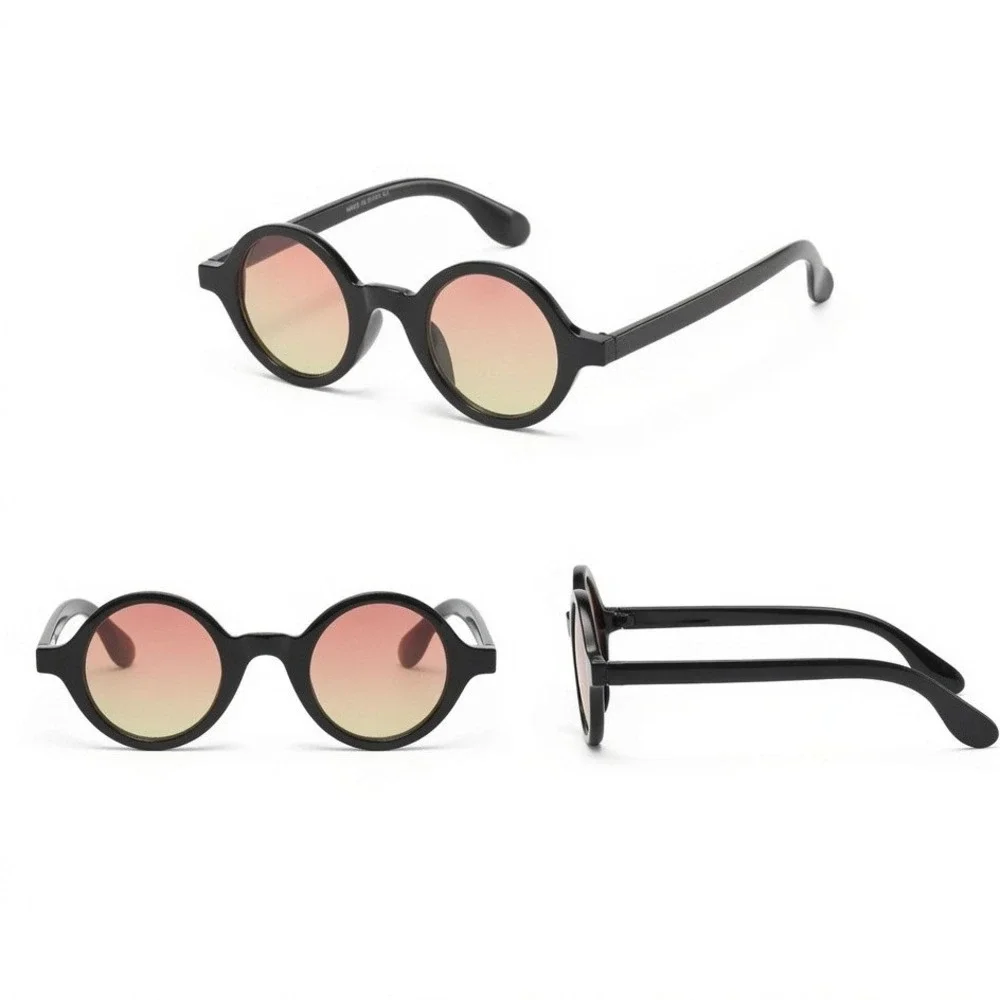 Women Sunglasses Orange Yellow  Lens Circle Frame Vintage Style Elegant‎ Lentes